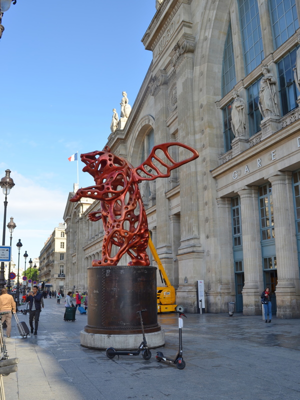 17 - The Angel Bear sculpture by French artist Richard Texier, located in front of the Gare du Nord railway station in Paris